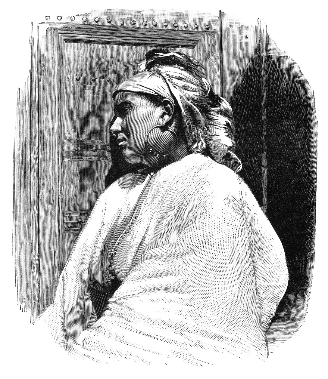 1895 में मोरक्को के टंगियर की एक अरब महिला। द्वारा हेनरी थिरिअत
