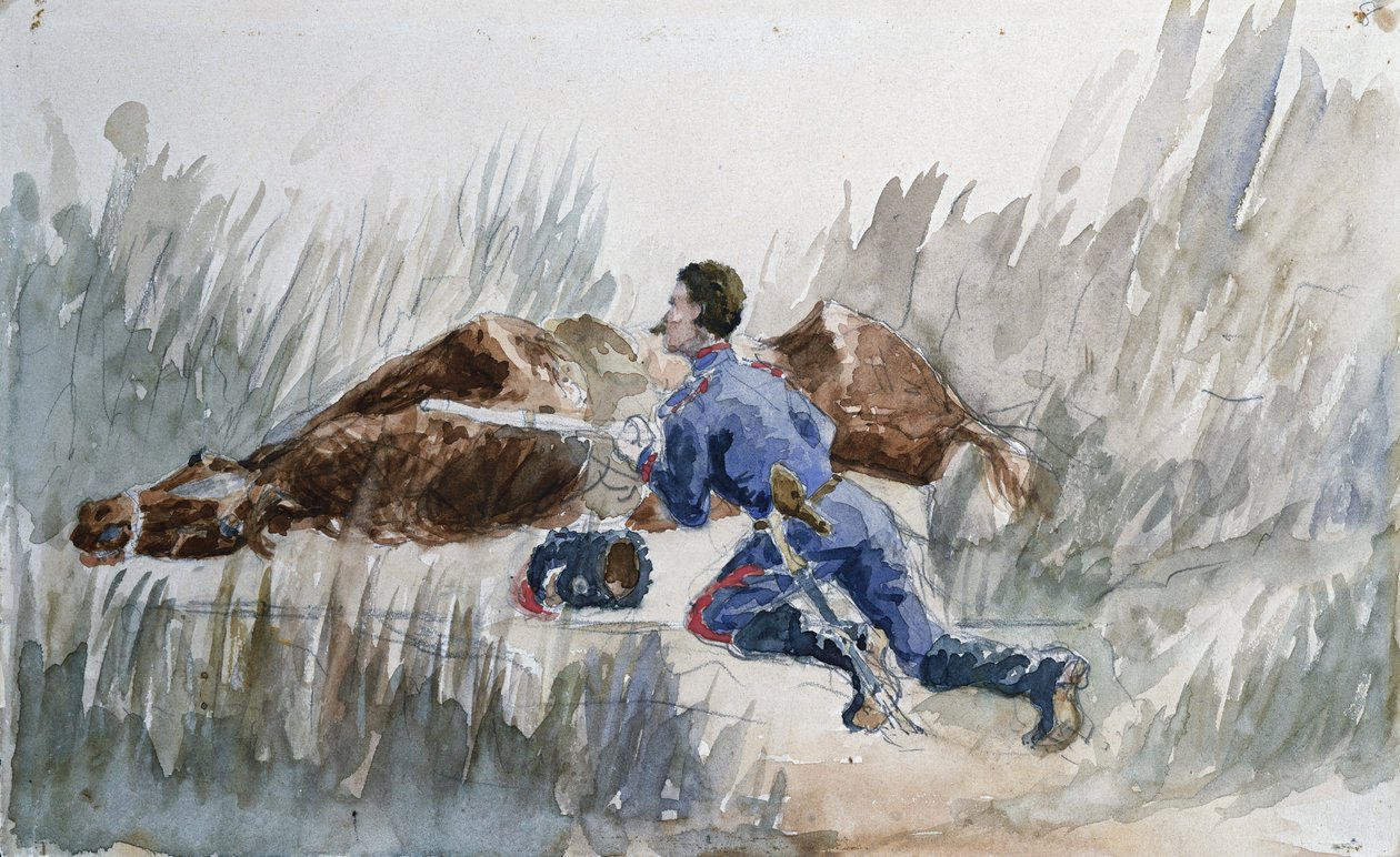 कैवलरी पैंतरेबाज़ी, c.1881 द्वारा हेनरी डे टूलूस लॉटरेक