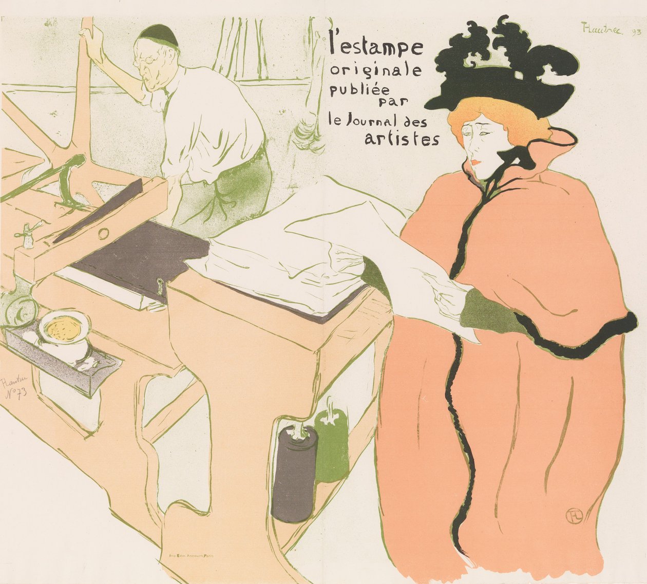 L'Estampeoriginale, एल्बम I के लिए कवर, जर्नल डेस आर्टिस्ट्स द्वारा प्रकाशित, 1893., 1893। द्वारा हेनरी डे टूलूस लॉटरेक