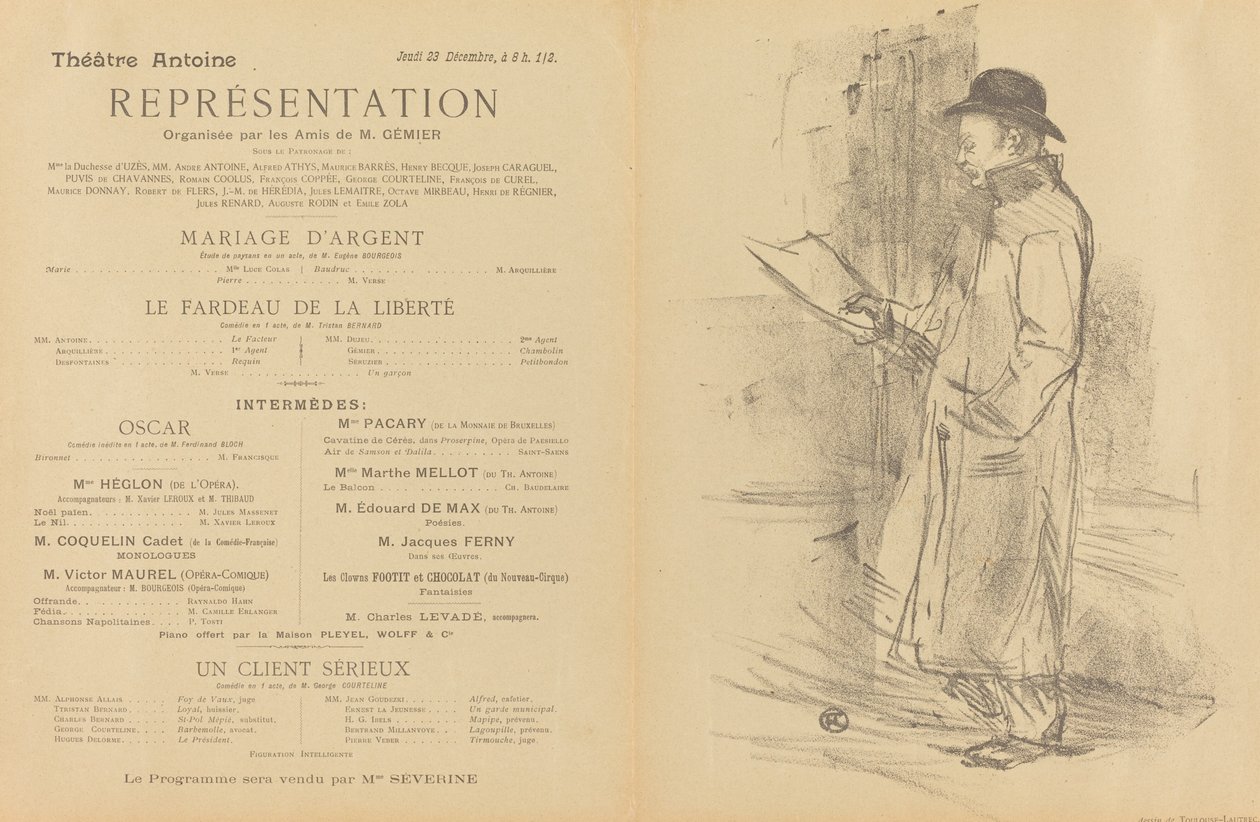 सिल्वर वेडिंग, द बर्डन ऑफ़ लिबर्टी, ए सीरियस क्लाइंट [रेक्टो], 1897। द्वारा हेनरी डे टूलूस लॉटरेक