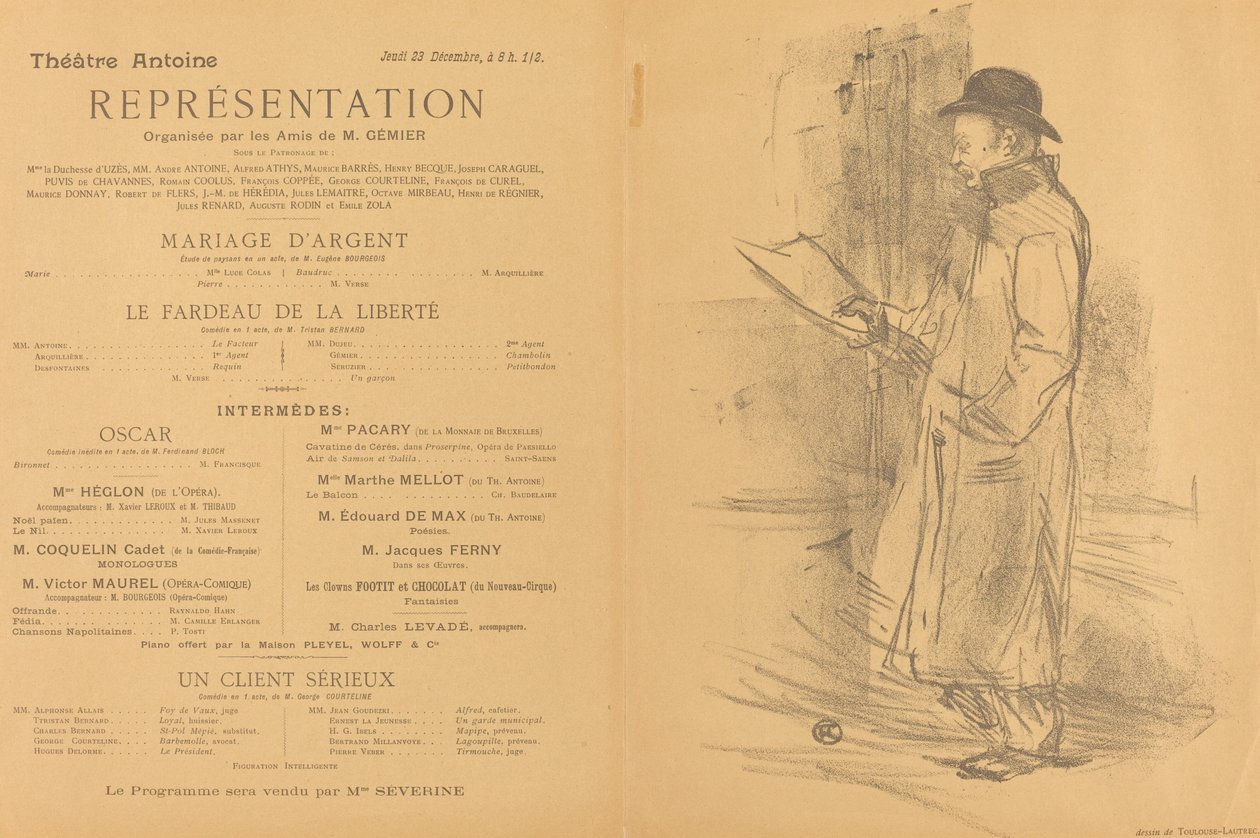 सिल्वर वेडिंग, द बर्डन ऑफ़ लिबर्टी, ए सीरियस क्लाइंट [रेक्टो], 1897। द्वारा हेनरी डे टूलूस लॉटरेक