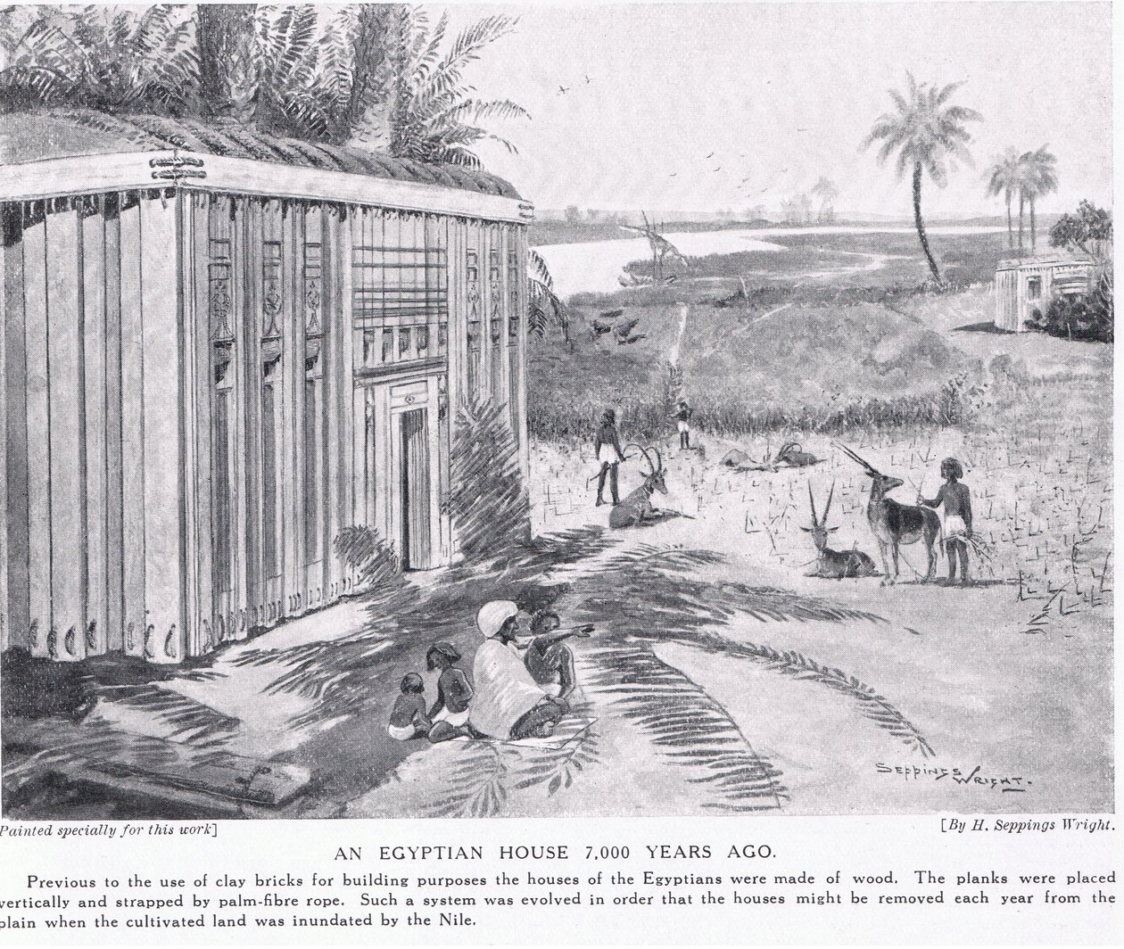 7000 साल पहले एक मिस्र का घर, c.1920 द्वारा हेनरी चार्ल्स सेपिंग्स राइट