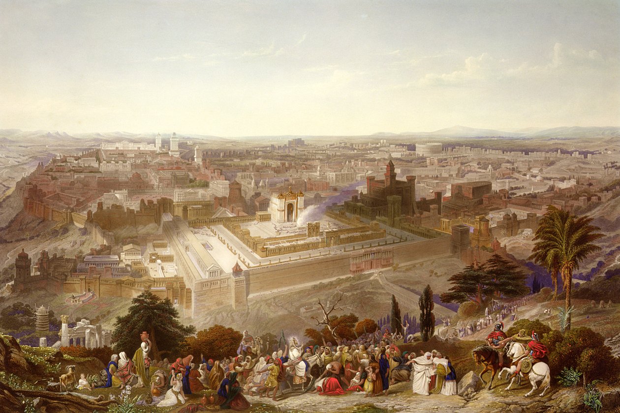 उसकी भव्यता में यरूशलेम, चार्ल्स मोत्रम (1807-76) द्वारा उत्कीर्ण 1860 द्वारा हेनरी कर्टनी सेलस