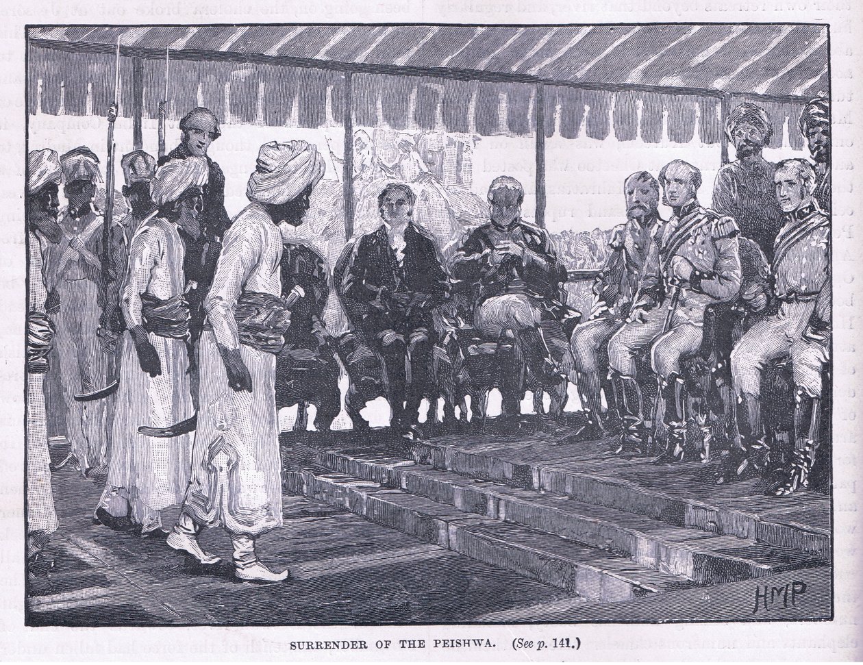 1818 ई.पिशवा का आत्मसमर्पण द्वारा हेनरी मैरियट पगेट