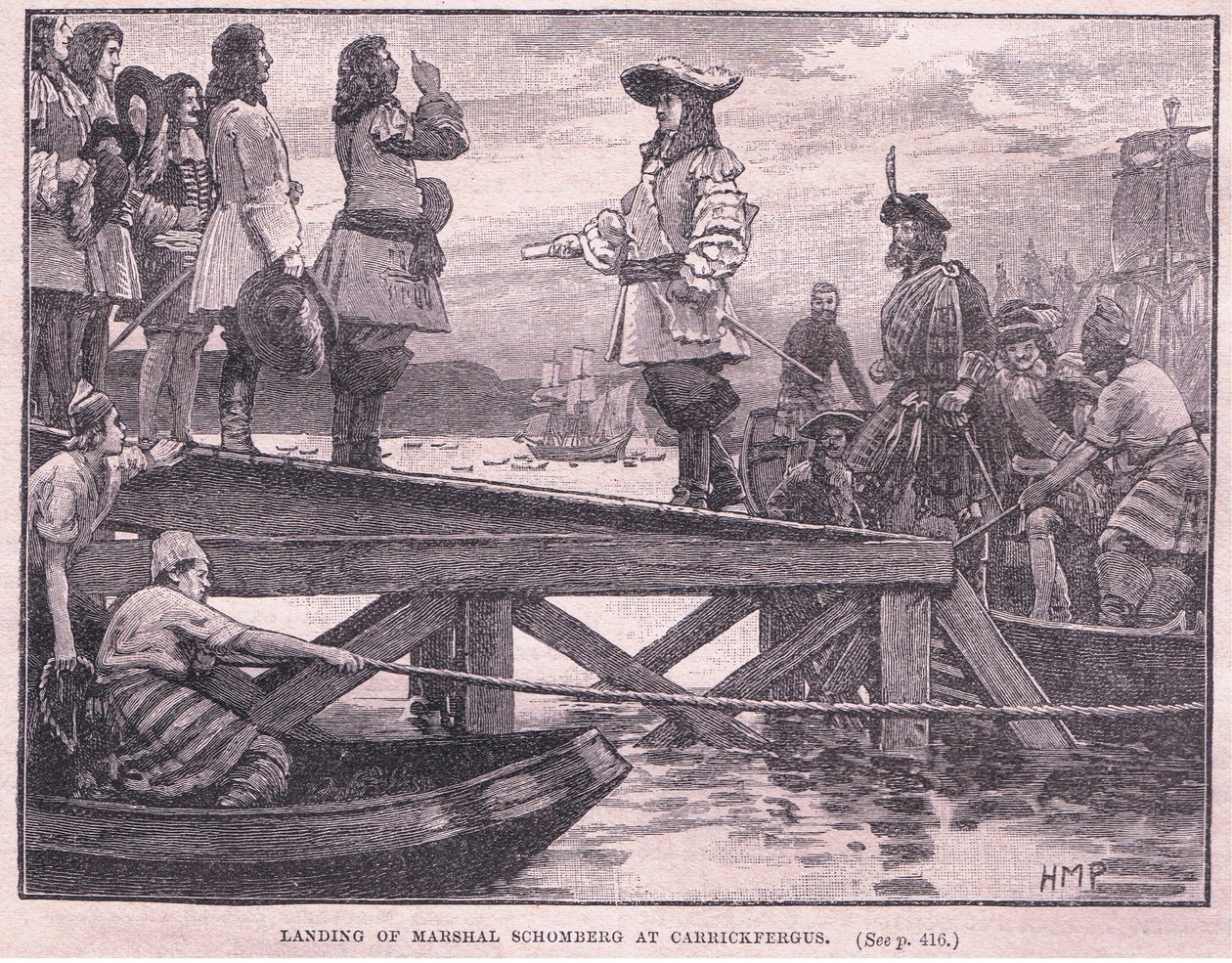 Carrickfergus AD 1689 में मार्शल शोमबर्ग की लैंडिंग द्वारा हेनरी मैरियट पगेट