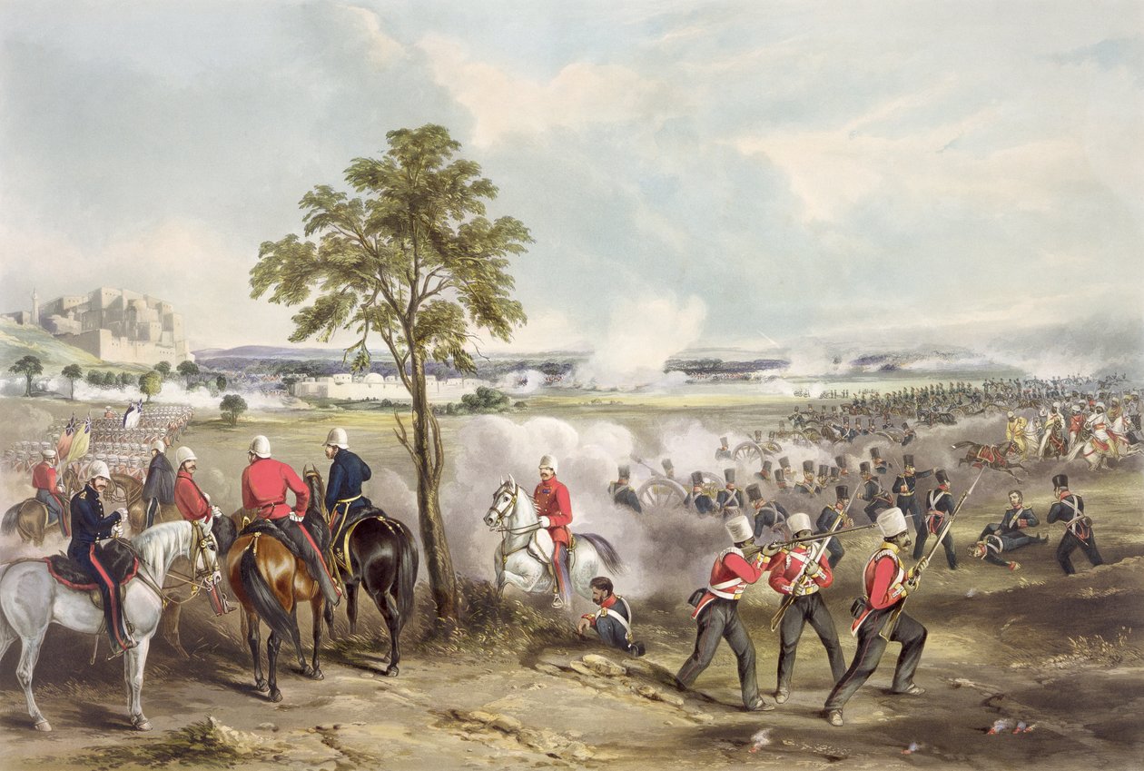 21 फरवरी 1849 को गोजरैट की लड़ाई, जॉन हैरिस द्वारा उत्कीर्ण (c.1791-1873) 1850 द्वारा हेनरी मार्टेंस