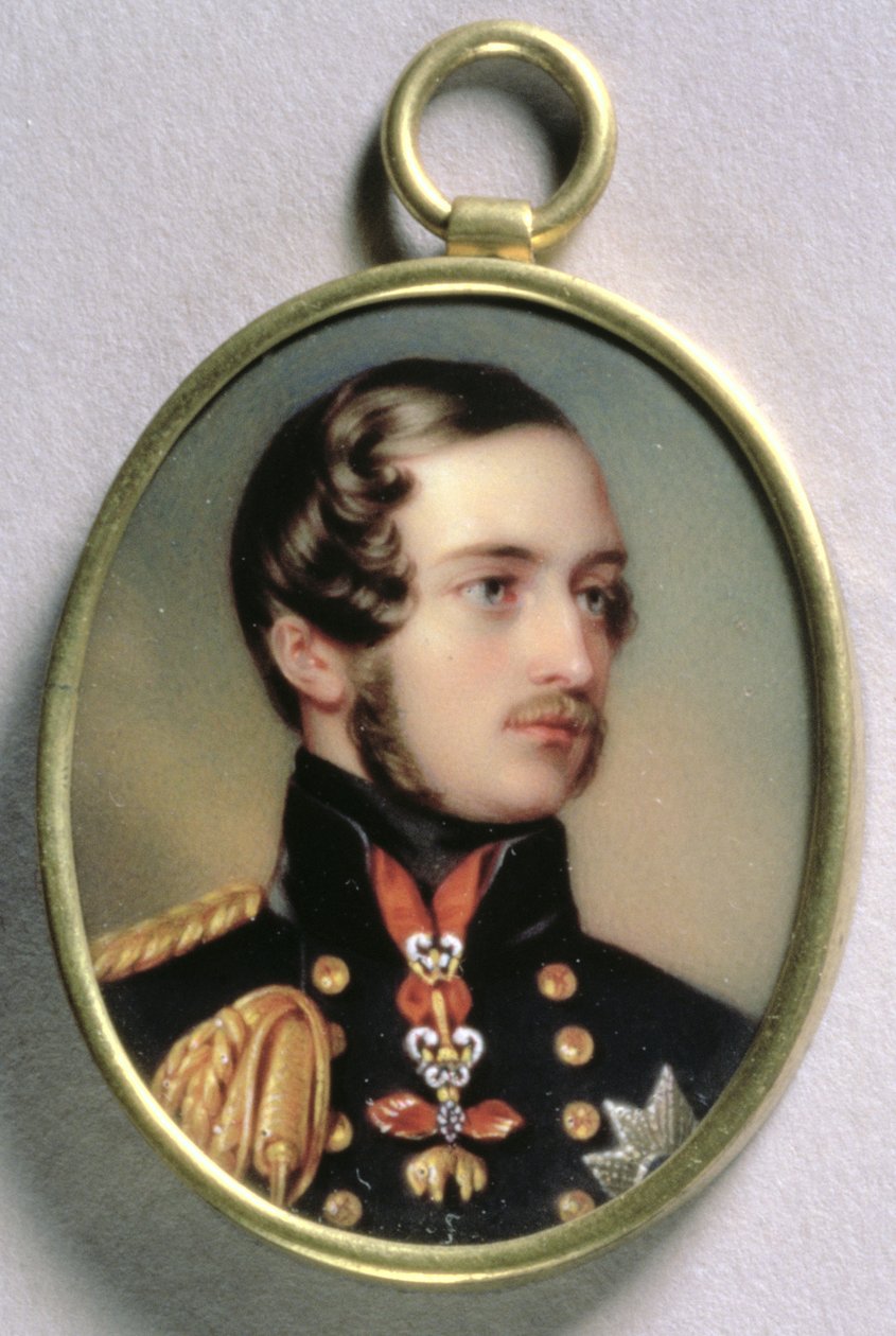 पोर्ट्रेट मिनिएचर ऑफ़ प्रिंस अल्बर्ट, 1842 (wc on enamel on gold) द्वारा हेनरी पियर्स बोन