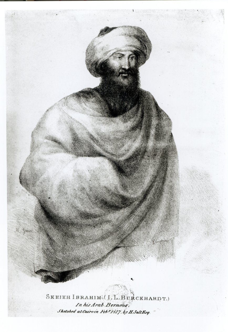 शेख इब्राहिम, या जोहान लुडविग बर्कहार्ट (1784-1817) 1817 के चित्र द्वारा हेनरी साल्ट