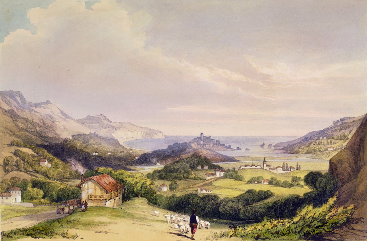 फ़्यूरेंटाबिया और बिदासोआ, 1838 के मुंह के साथ कार्लिस्ट फोर्ट एल परक द्वारा हेनरी विल्किंसन