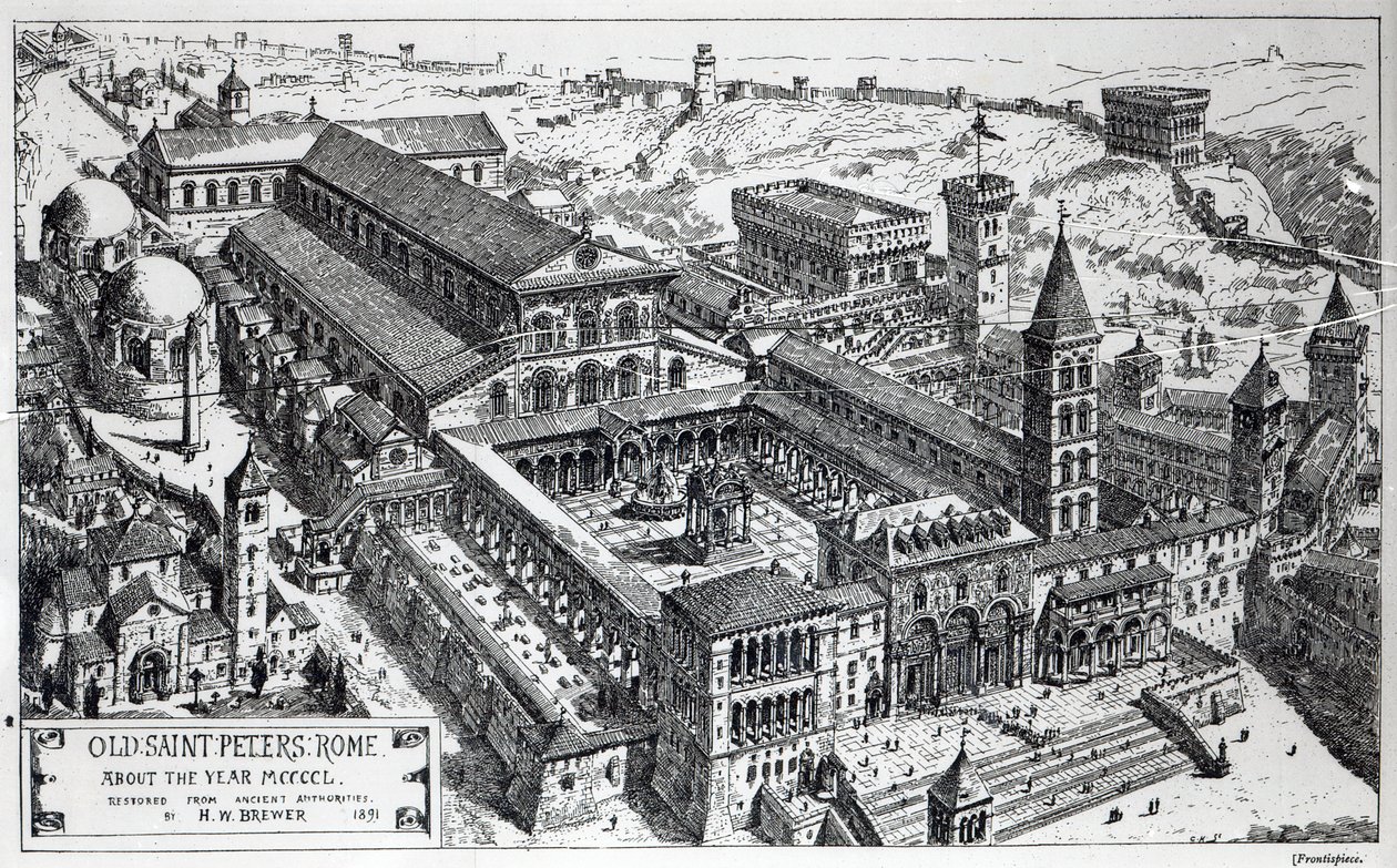 पुराने सेंटपिटर्स, रोम, 1891 का दृश्य द्वारा हेनरी विलियम ब्रेवर