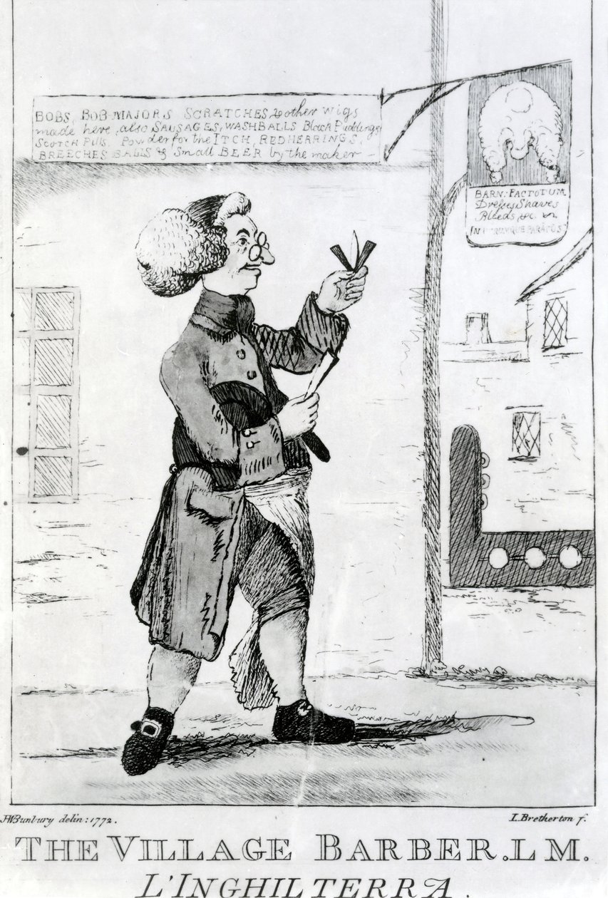 जेम्स बार्थरटन (1750-99), 1772 द्वारा उकेरा गया गाँव नाई एलएम इंगलात्र द्वारा हेनरी विलियम बनबरी