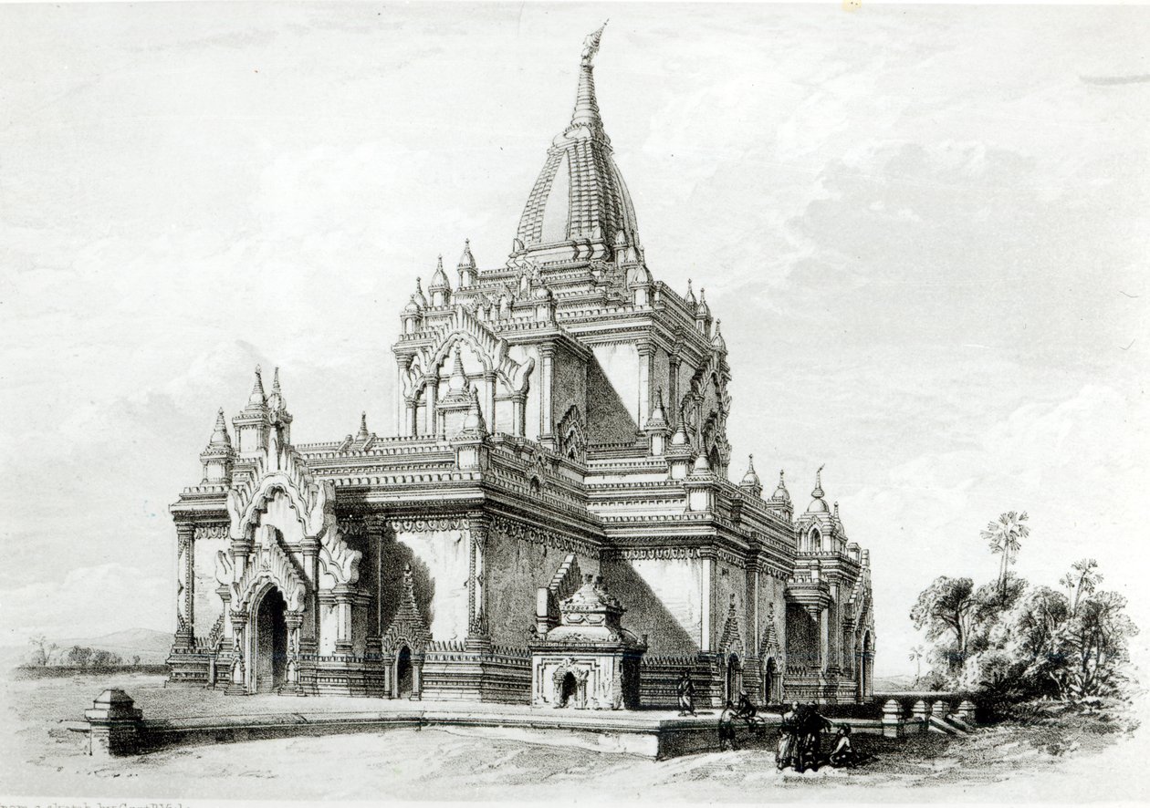 पगान में गौदापलेन मंदिर का उत्तर पूर्वी दृश्य द्वारा हेनरी यूल