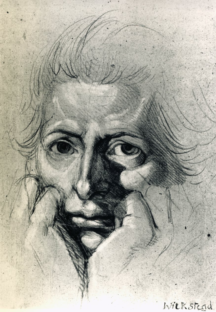 स्व-चित्र के लिए अध्ययन, हेनरी फुसेली (1741-1825), ड्राइंग द्वारा। स्विट्ज़रलैंड द्वारा जोहान हेनरिक फुसली