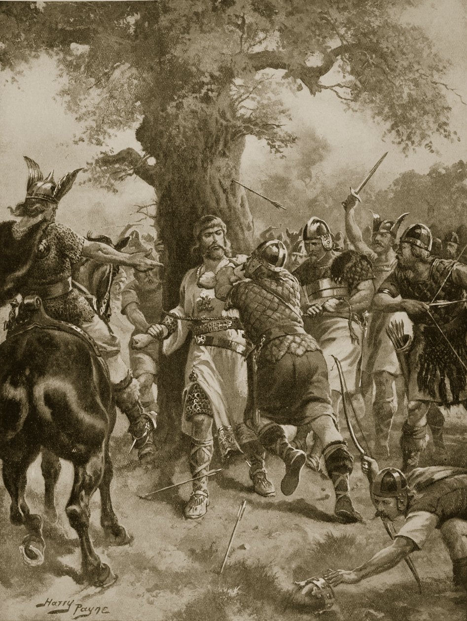 द एडस द्वारा सेंट एडमंड स्लाइन, 870 ई।, &39;हचिंसन की कहानी ब्रिटिश नेशन की कहानी&39;, c.1920 द्वारा हेनरी ए। पायने