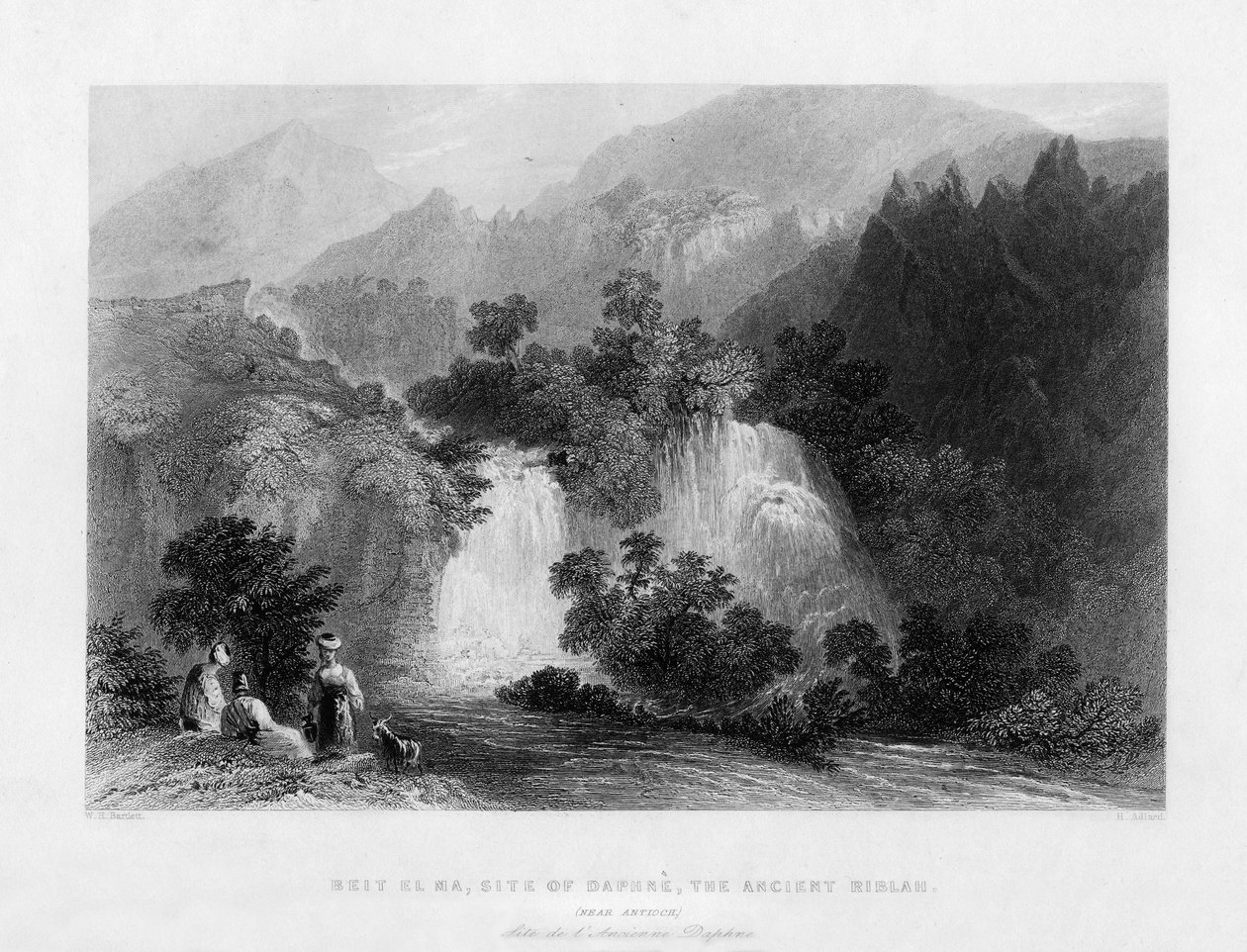 बीट-एल-मा, प्राचीन शहर रिललाह का स्थल, इज़राइल, 1841। द्वारा हेनरी एडलार्ड
