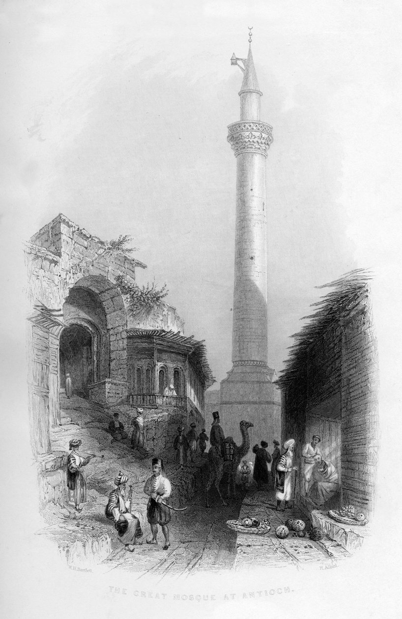 1841 में तुर्की की राजधानी एंटिओक में द ग्रेट मस्जिद। द्वारा हेनरी एडलार्ड