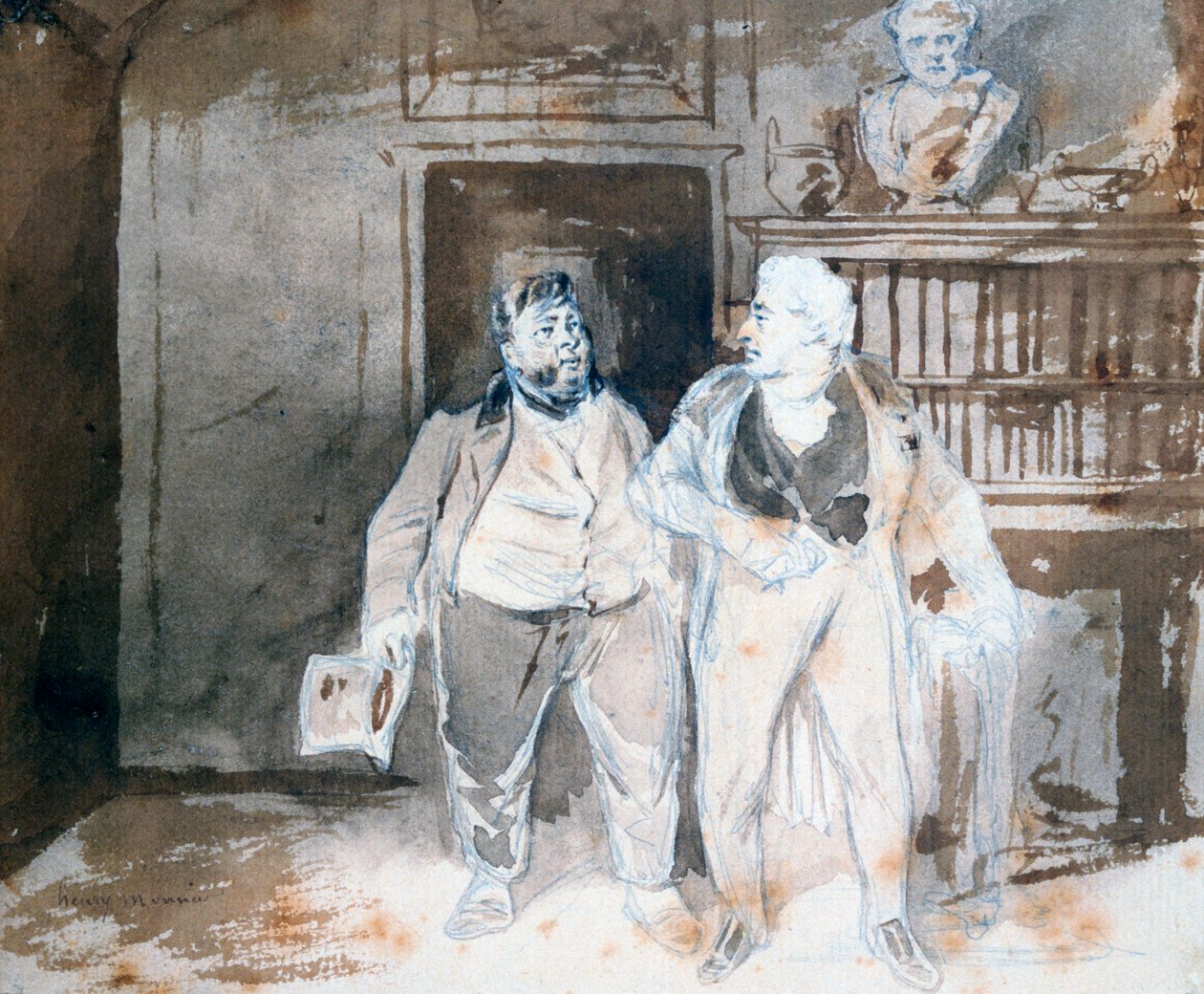 दो वर्ण, c1825-1877 द्वारा हेनरी बोनवेंट्योर मोन्नियर