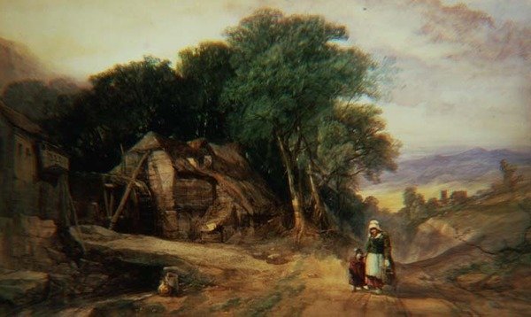 डार्टमूर की सीमाओं पर, c.1840 (कागज पर पानी के रंग का) द्वारा हेनरी ब्राइट