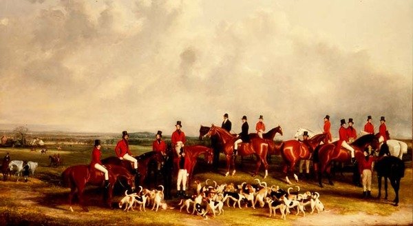 बक हाउंड्स की बैठक, c.1845 द्वारा हेनरी कैलवर्ट