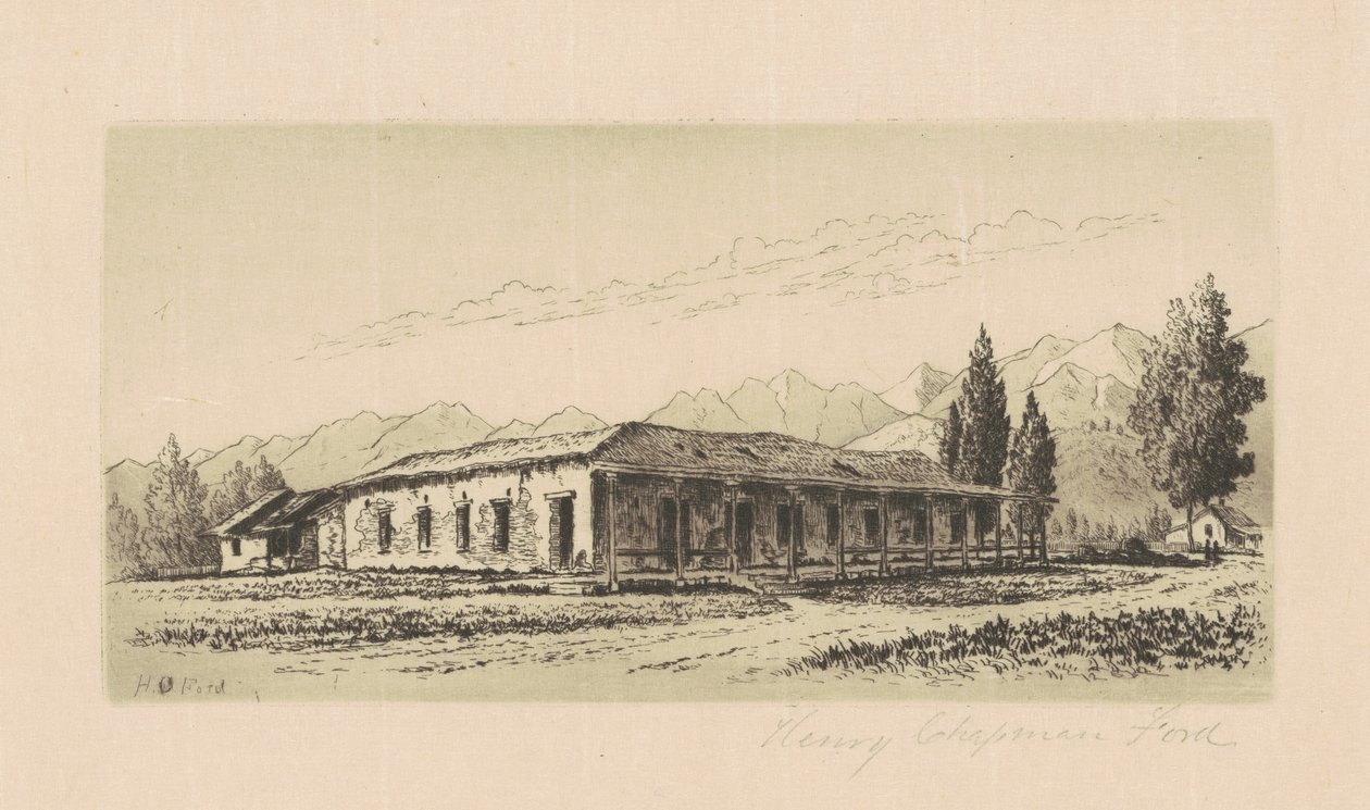 एगुइरे हाउस सांता बारबरा, सी। 1880. द्वारा हेनरी चैपमैन फोर्ड