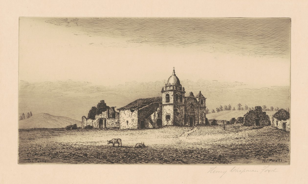 मिशन सैन कार्लोस बोर्रोमो, 1883। द्वारा हेनरी चैपमैन फोर्ड