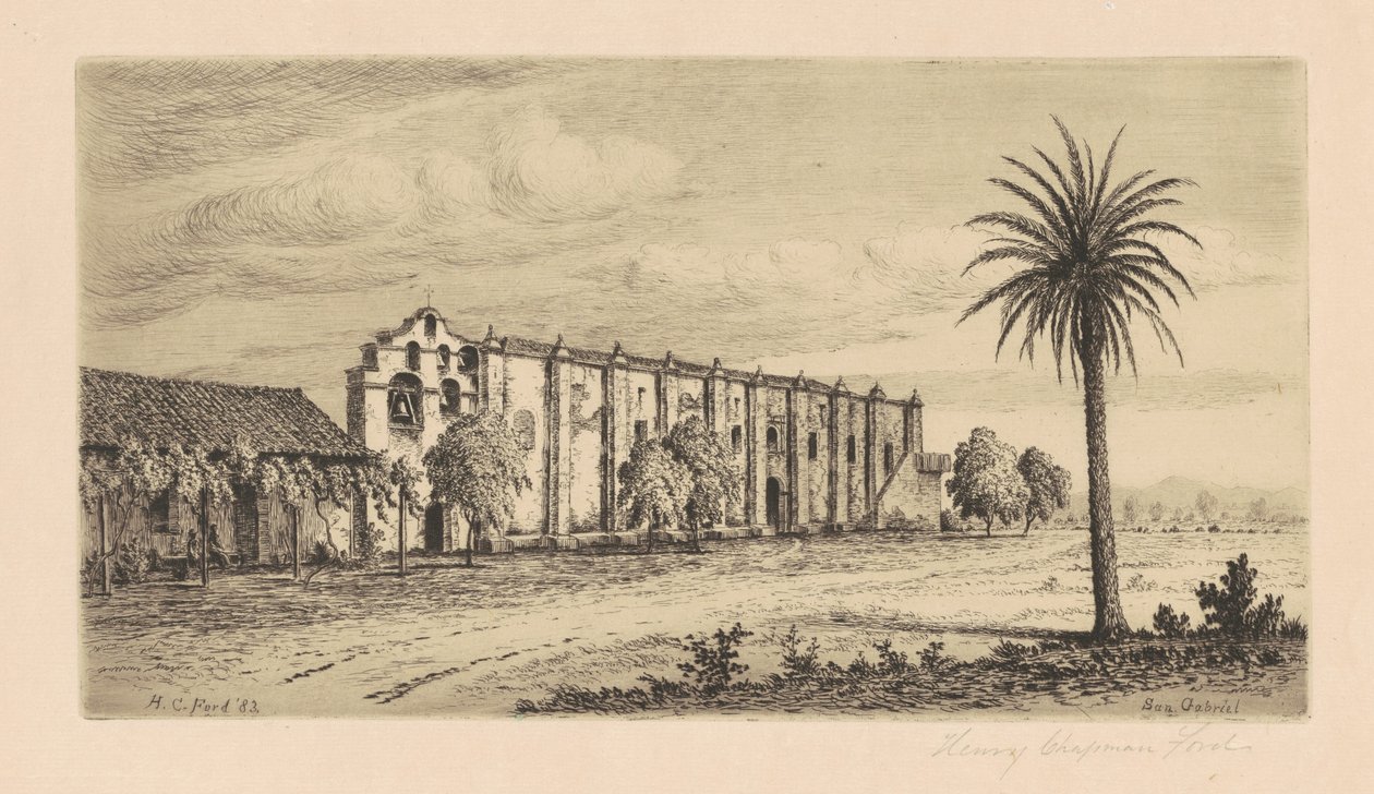 मिशन सैन गेब्रियल आर्कगेल, 1883। द्वारा हेनरी चैपमैन फोर्ड