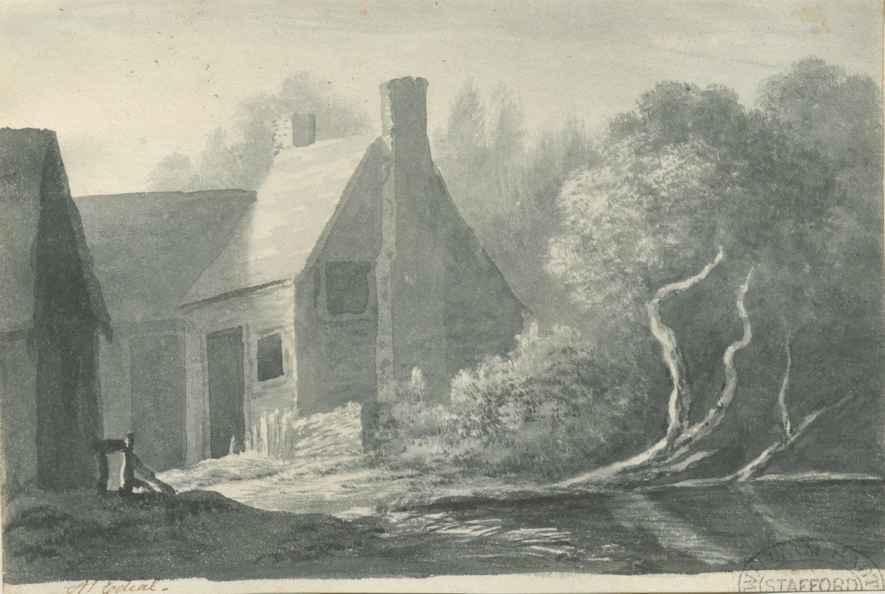 लिचफील्ड - एडियल: सेपिया वॉश ड्रॉइंग, एन डी [1788-1855] (ड्राइंग) द्वारा हेनरी कर्जन ऑलपोर्ट