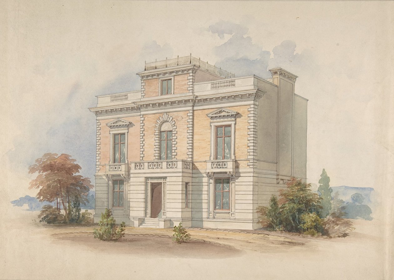 एक इतालवी विला, 1820-85। द्वारा हेनरी एडवर्ड केंडल