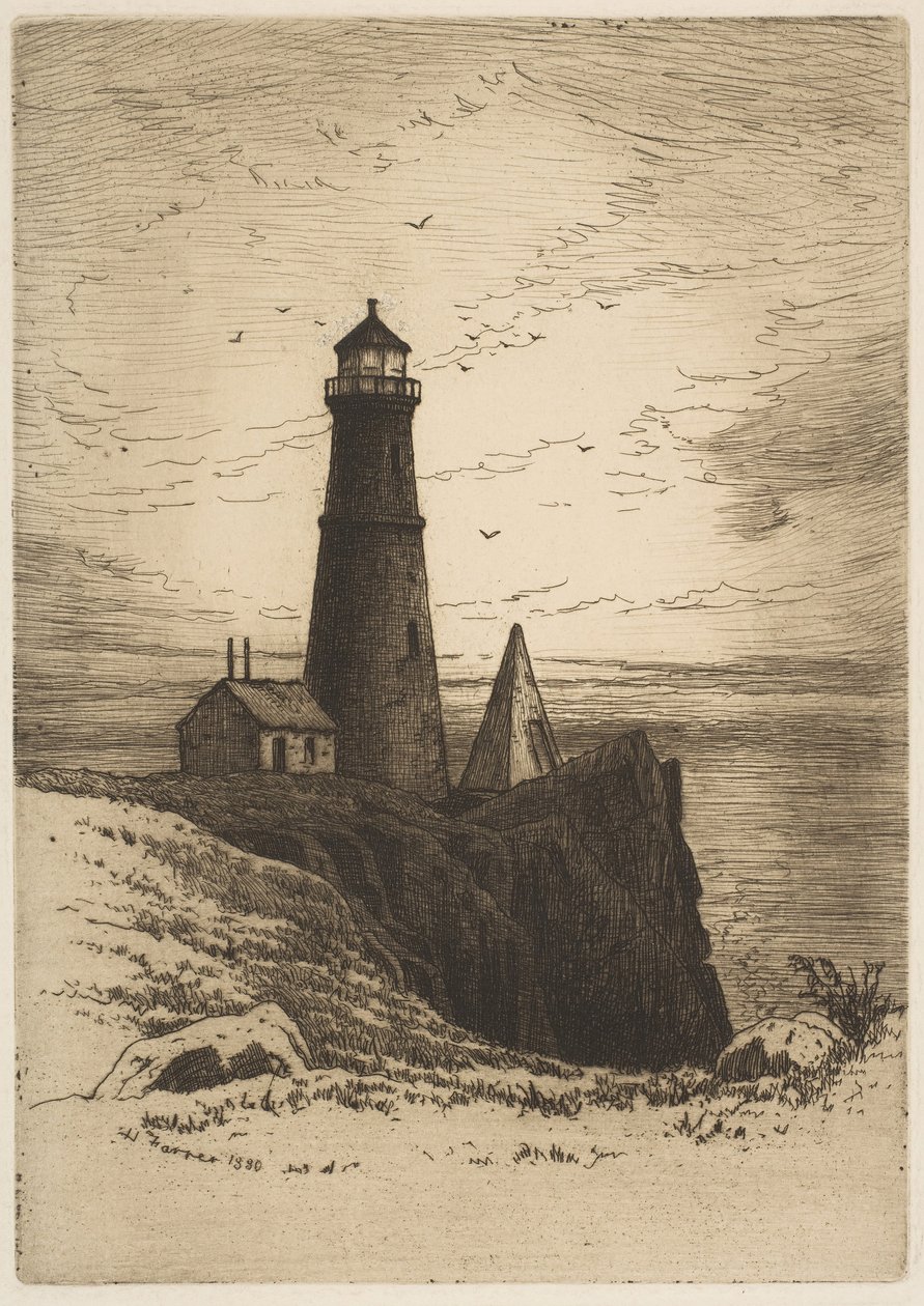लाइटहाउस, 1880। द्वारा हेनरी फारर