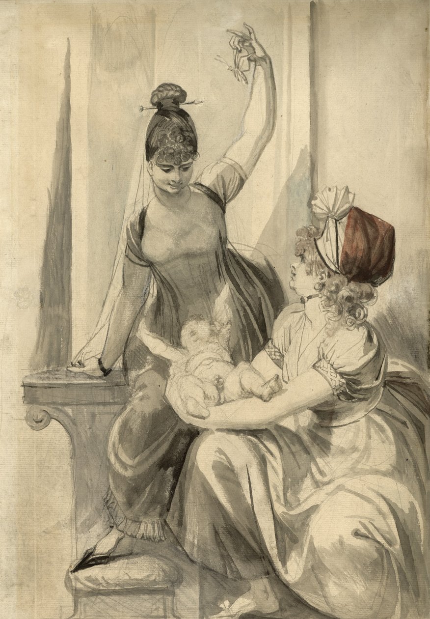 देश में माँ और उनका परिवार, 1806-1807 द्वारा जोहान हेनरिक फुसली