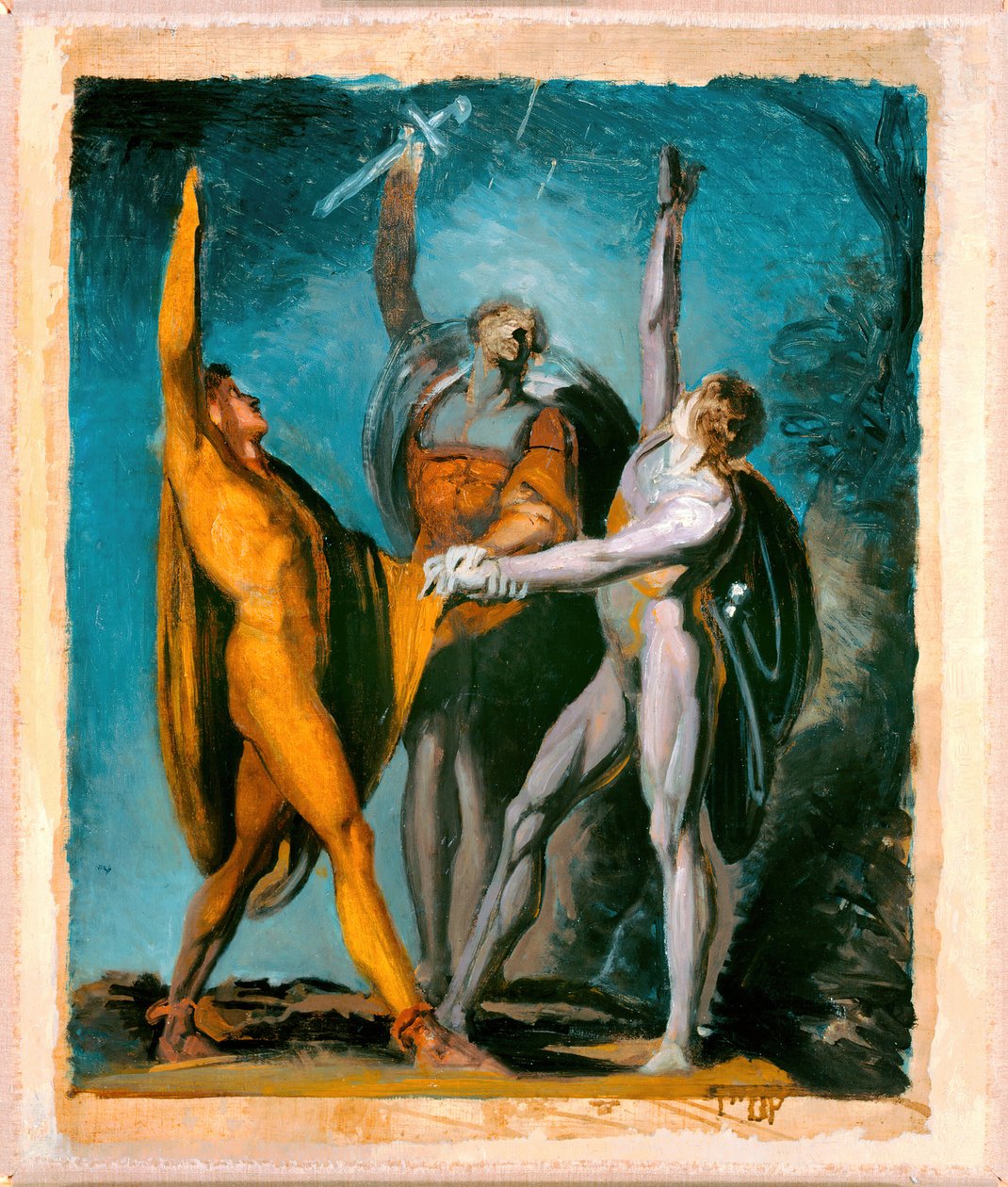 रूतली पर शपथ के लिए स्केच, महिला चित्र वर्सो, 177981, 178590 वर्सो। द्वारा जोहान हेनरिक फुसली