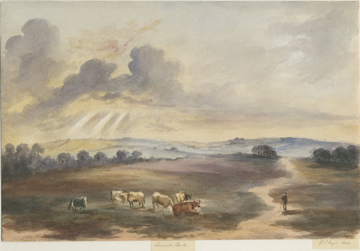 कैनक चेज़ - "हीथ": वाटर कलर पेंटिंग, 1844 द्वारा हेनरी जेम्स नॉयस