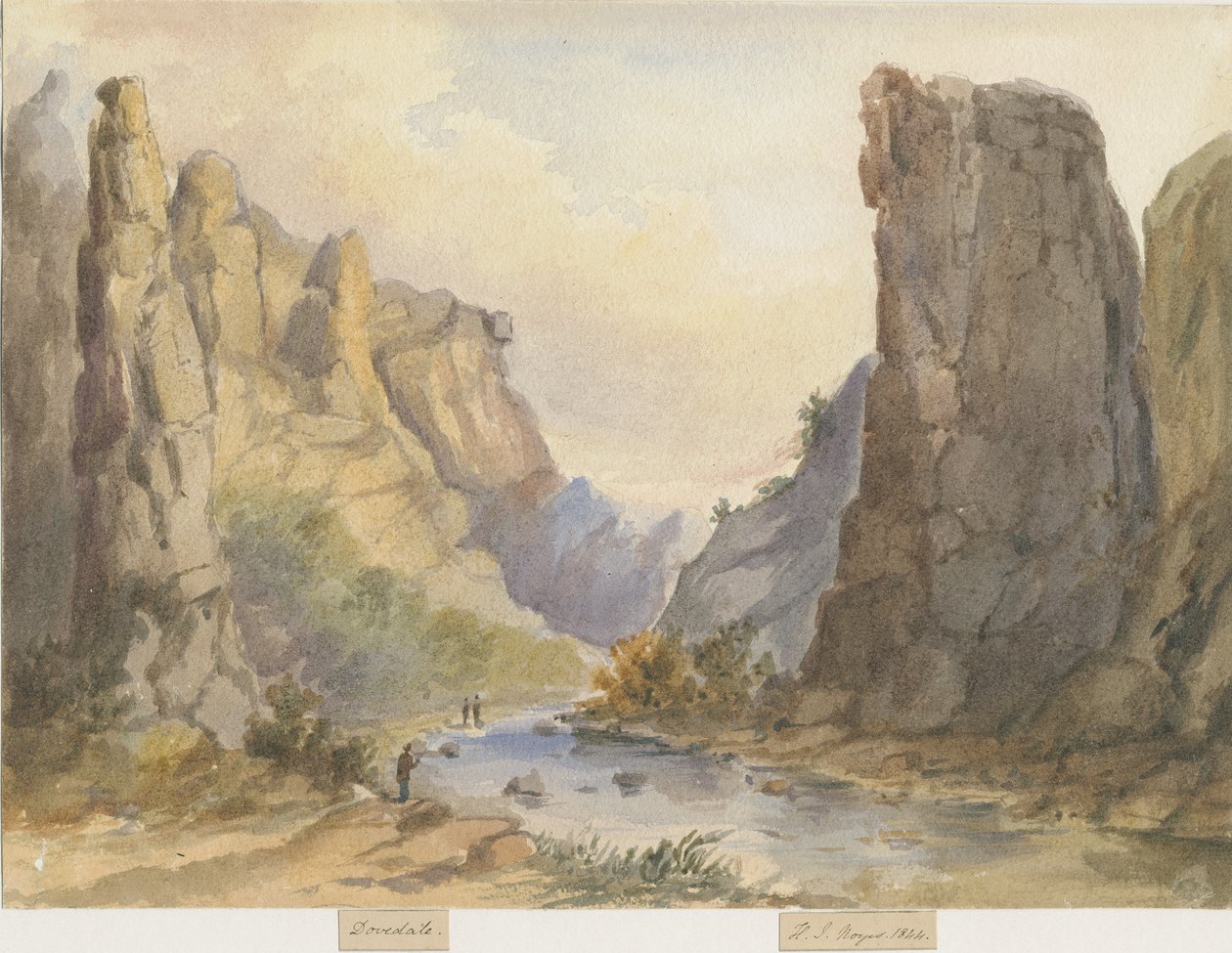 डॉवडेल - लैंडस्केप: वाटर कलर पेंटिंग, 1844 द्वारा हेनरी जेम्स नॉयस