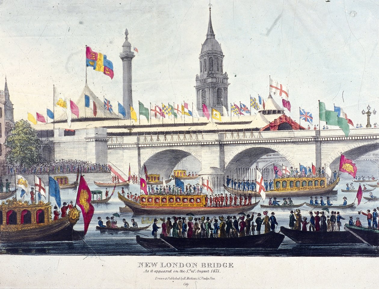 लंदन ब्रिज न्यू, लंदन, 1831 द्वारा हेनरी मैथ्यू