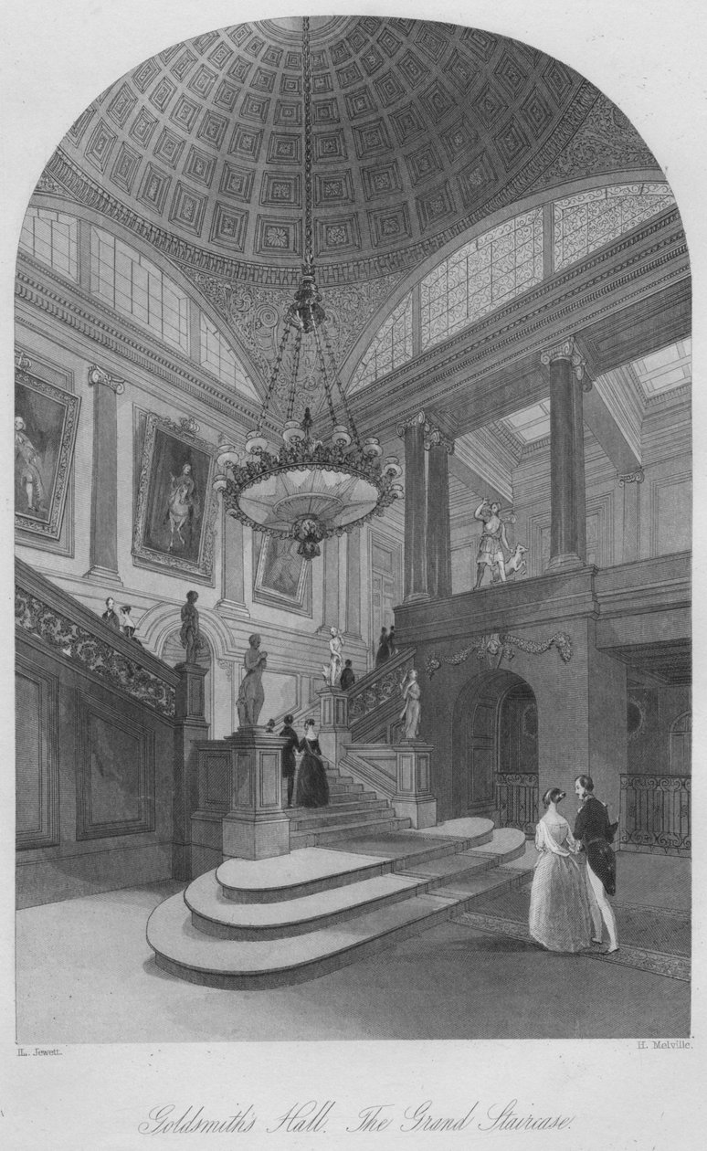 सुनार हॉल। द ग्रैंड सीढ़ी, c1841 द्वारा हेनरी मेलविल