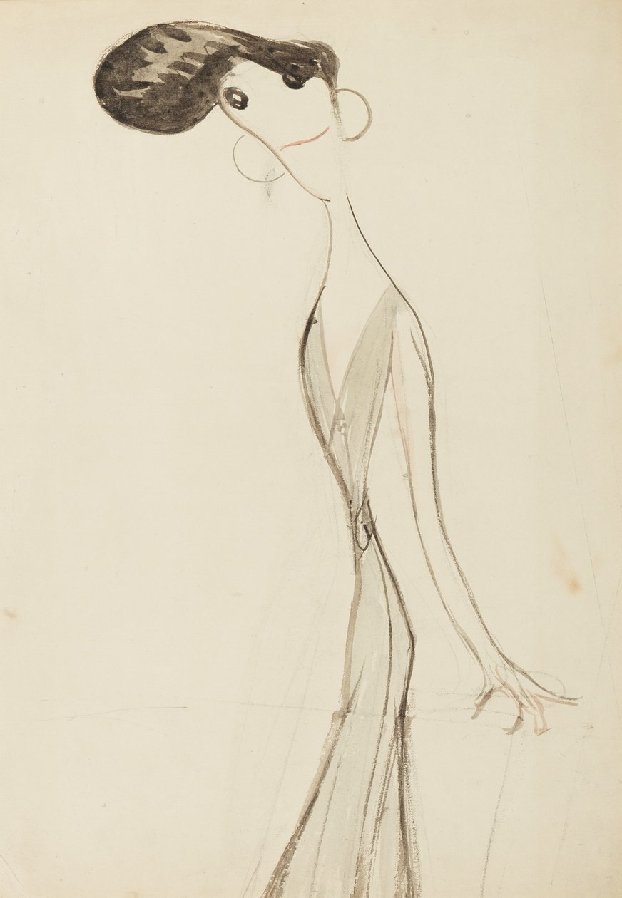 इरेने वनब्रुघ, संगीत हॉल स्टेज की श्रृंखला के लिए अध्ययन, c.1908 (कागज पर wc) द्वारा हेनरी ओस्पोवेट
