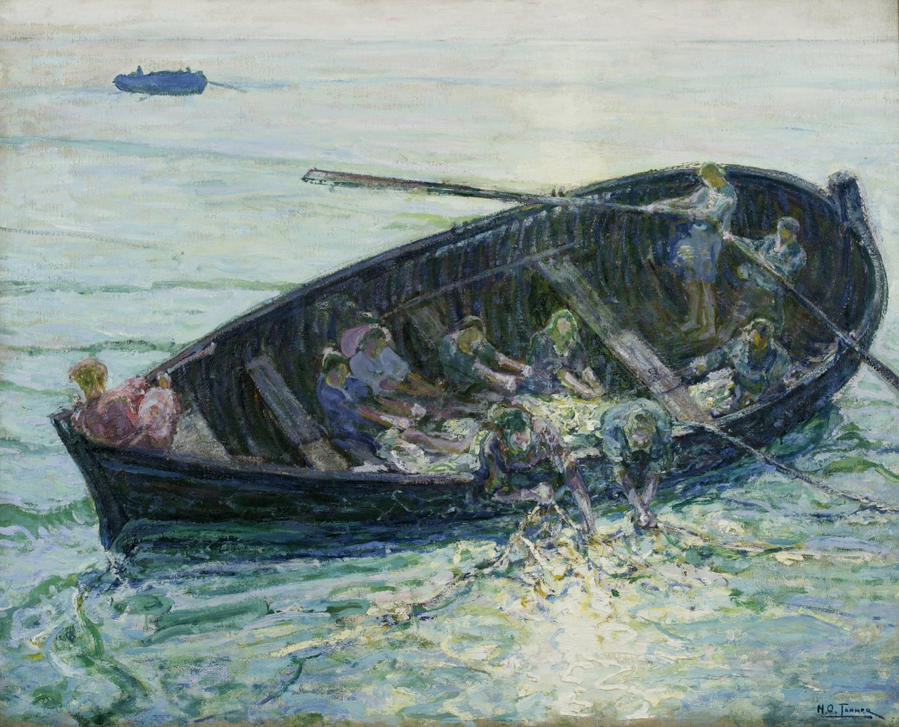मछलियों का चमत्कारी हल, c.1913-14 द्वारा हेनरी ओसावा टेनर