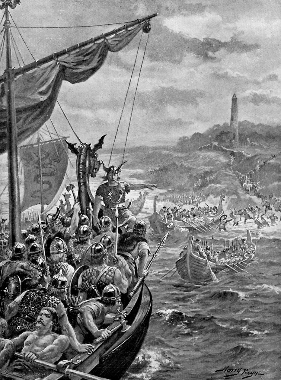 आयरलैंड पर 9 वीं शताब्दी ईस्वी सन् 1919 में दाेनों का हमला। द्वारा हेनरी पायने