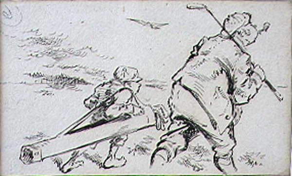 बम्बलिंग गोल्फर, 'ग्राफिक्स' पत्रिका, पब से चित्रण। c.1870 (लिथो) द्वारा हेनरी सैंडरिकॉक