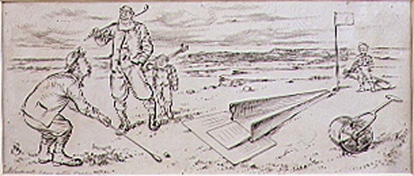 गाइडेड गोल्फर, 'ग्राफिक' पत्रिका, पब से चित्रण। सी, 1870 (लिथो) द्वारा हेनरी सैंडरिकॉक