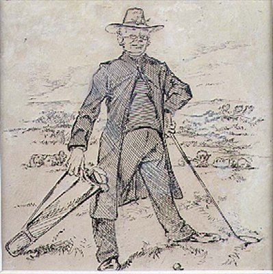 द पेन्सिव गोल्फर, 'ग्राफिक' पत्रिका, पब से चित्रण। c.1870 (लिथो) द्वारा हेनरी सैंडरिकॉक