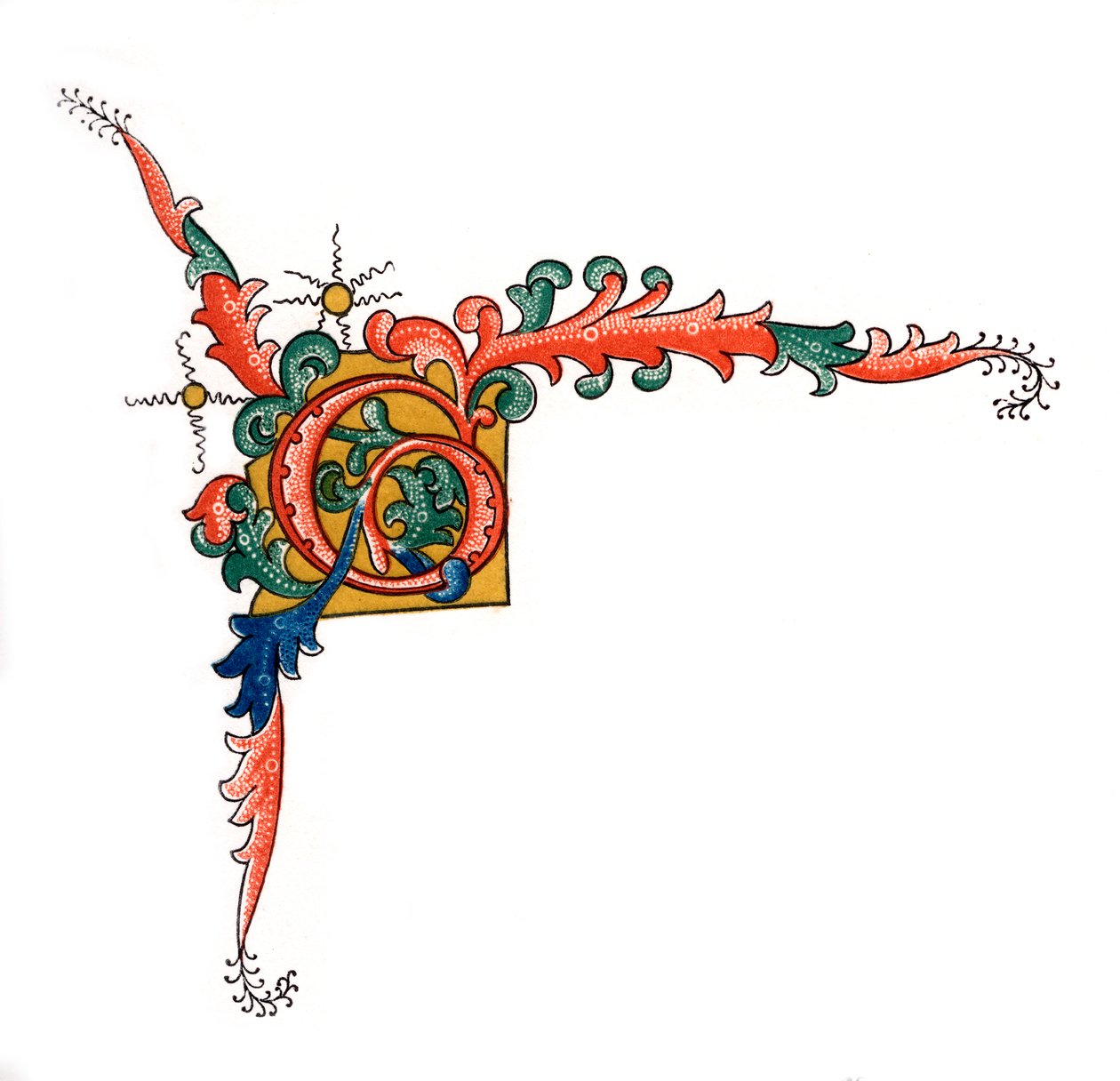 प्रारंभिक पत्र जी, 1843। द्वारा हेनरी शॉ