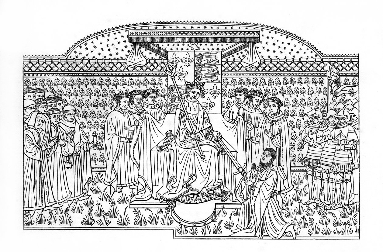 किंग हेनरी VI ने श्रेसबरी के अर्ल को एक तलवार भेंट की, c1445, 1843। द्वारा हेनरी शॉ