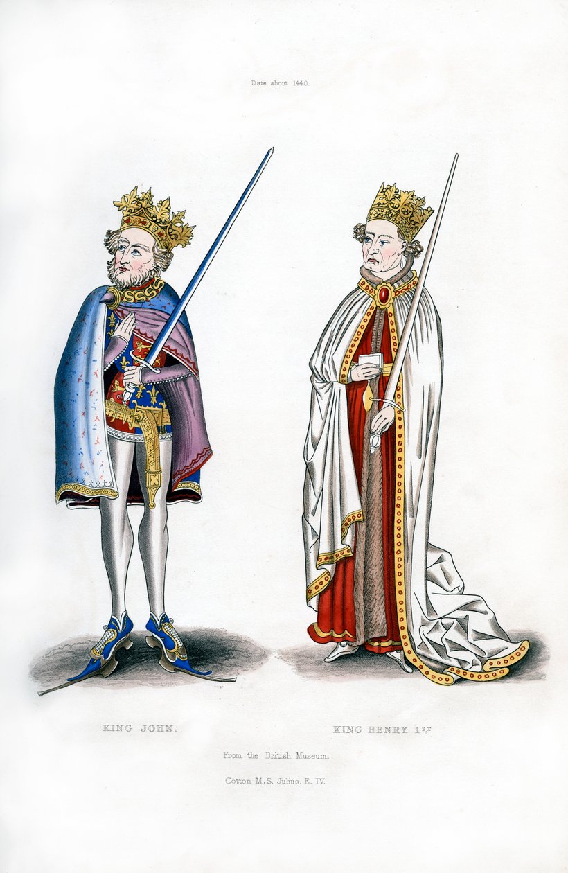 किंग जॉन और किंग हेनरी I, c1440, 1843। द्वारा हेनरी शॉ