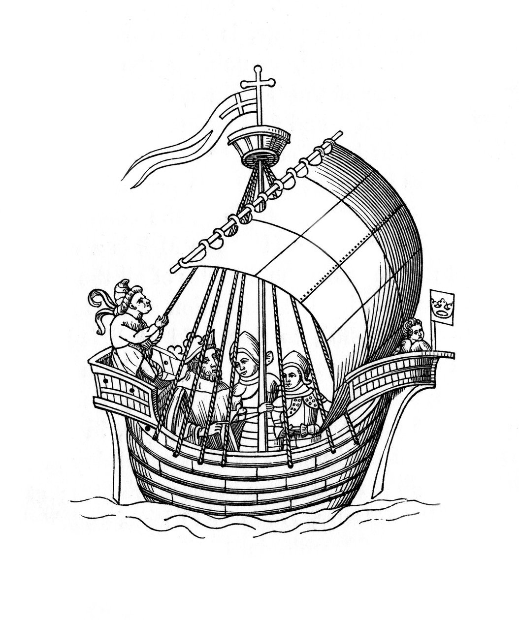 नौकायन जहाज, 1445, 1843। द्वारा हेनरी शॉ