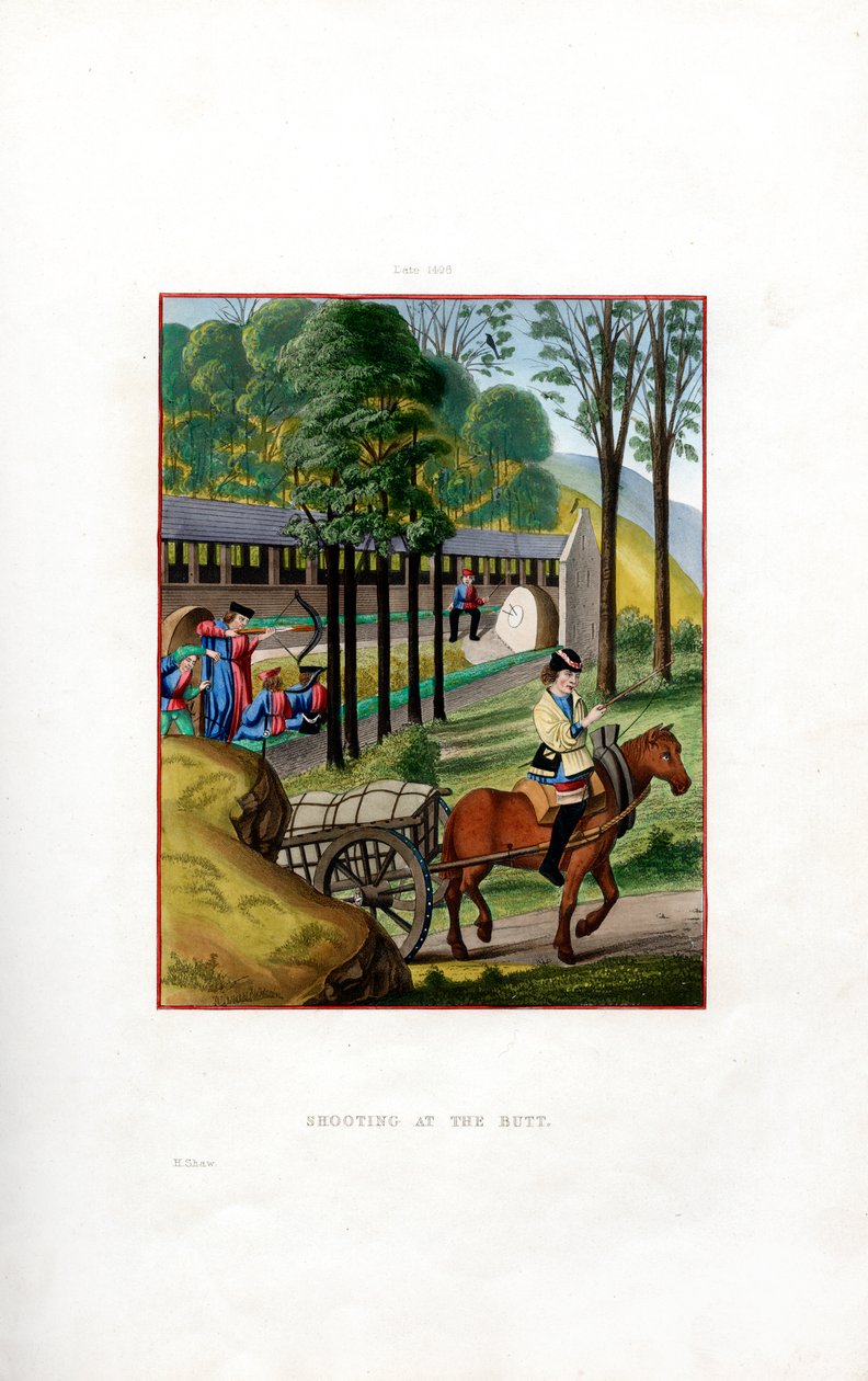 बट पर शूटिंग, 1496, 1843। द्वारा हेनरी शॉ