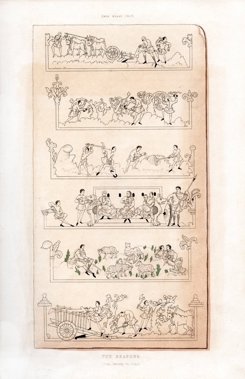सीज़न, सी 1050, 1843। द्वारा हेनरी शॉ