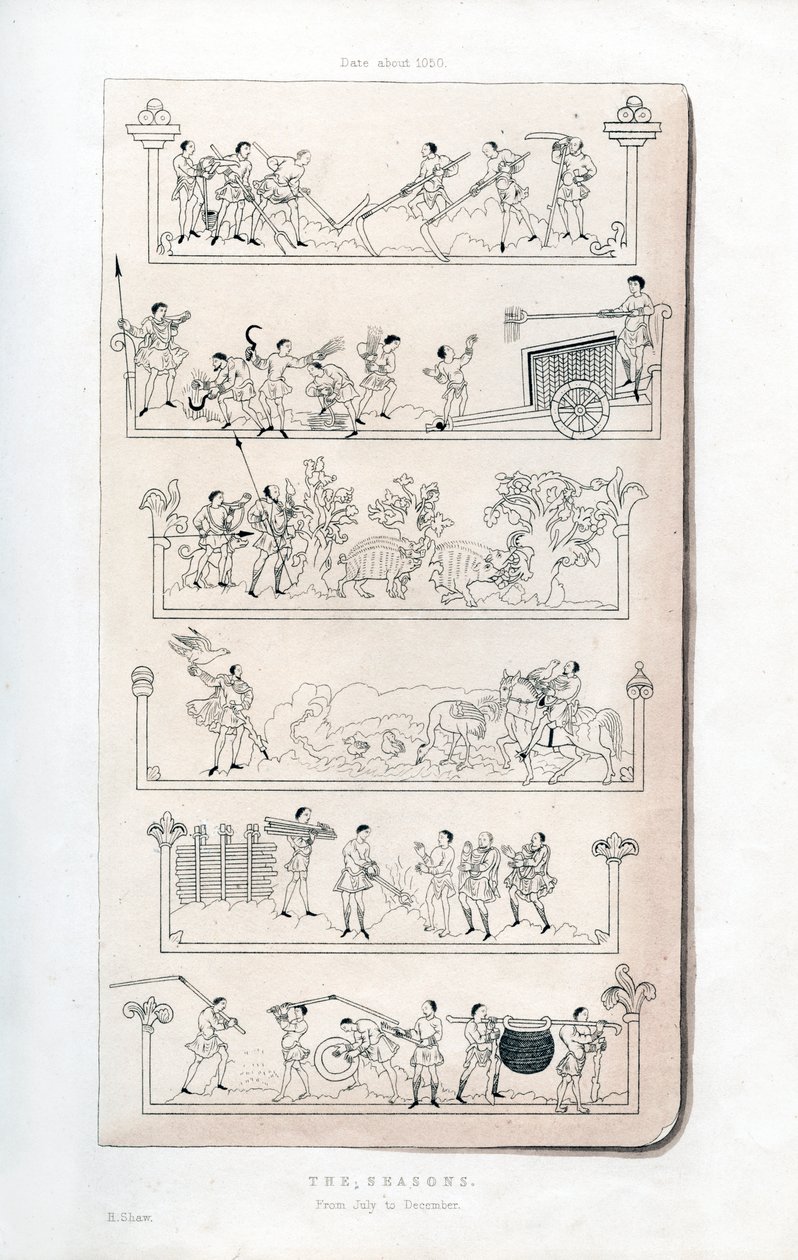 सीज़न, सी 1050, 1843। द्वारा हेनरी शॉ