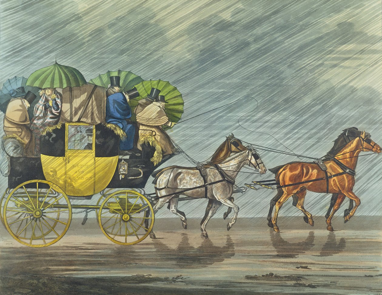 जॉर्ज हंट (fl.1820-40) द्वारा प्रकाशित एक स्नान कोच, 1820 (एक्वाटिंट) प्रकाशित द्वारा हेनरी थॉमस अल्केन