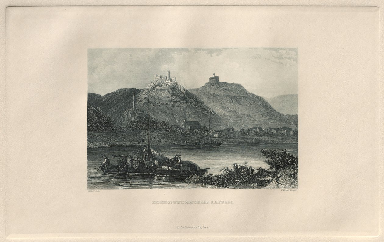 सुरम्य और रोमांटिक राइनलैंड: कोबर्न और मैथियास कपेल, 1928। द्वारा हेनरी विंकल्स